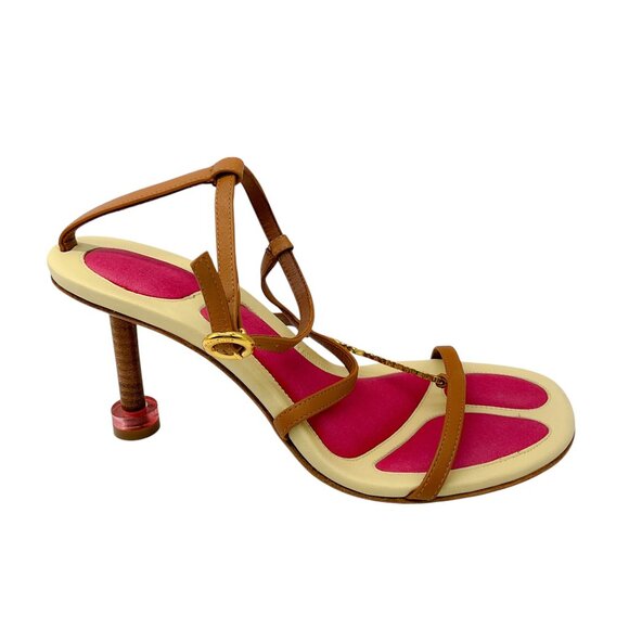 Jacquemus Light Brown / Pink Les Sandales Pralu Leather Sandals - Picture 2 of 7